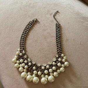 Chicos statement gold and pearl necklace.